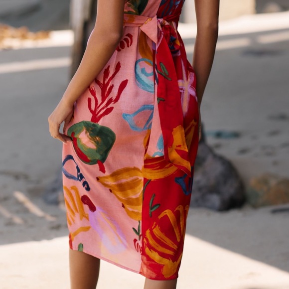 FARM RIO Mixed Fruits Cover-Up Midi Dress - Picture 6 of 12